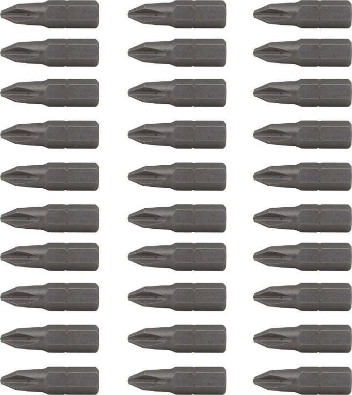 Photo of 20 Craftsman screwdriver bits, Phillips, CMAF121PH230, flat lay on white background.