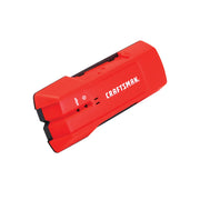 Photo of CRAFTSMAN stud finder CMHT77633, red handheld tool, angled view on white background.