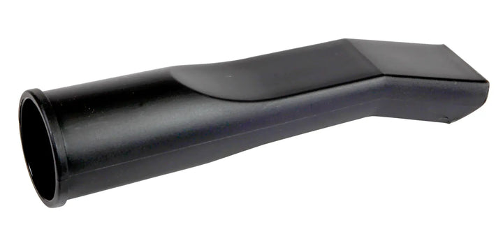 Black+Decker vacuum crevice tool accessory on white background beauty shot, side angle